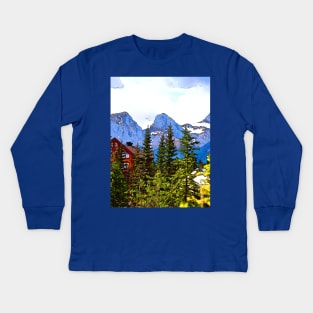 Canadian Rockies - The Three Sisters Kids Long Sleeve T-Shirt